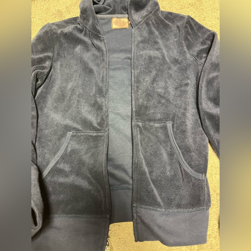 Juicy Couture Navy Blue Velvet Jacket